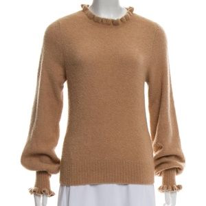 DÔEN Alpaca-Blend Ruffle Trim Sweater